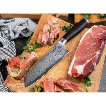 Кухонный нож Boker 130952DAM Meisterklinge Damast Santoku с клинком из стали Damascus