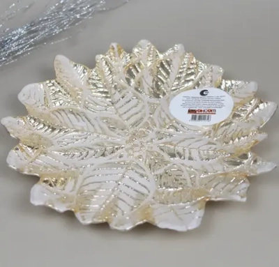 Тарелка 21см «Ледяной цветок» золото