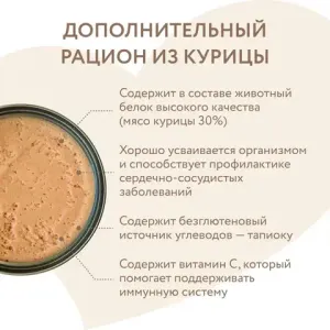 Влажный дополнительный корм Мнямс На каждый день для собак и щенков старше 6 месяцев, мусс из курицы с печенью