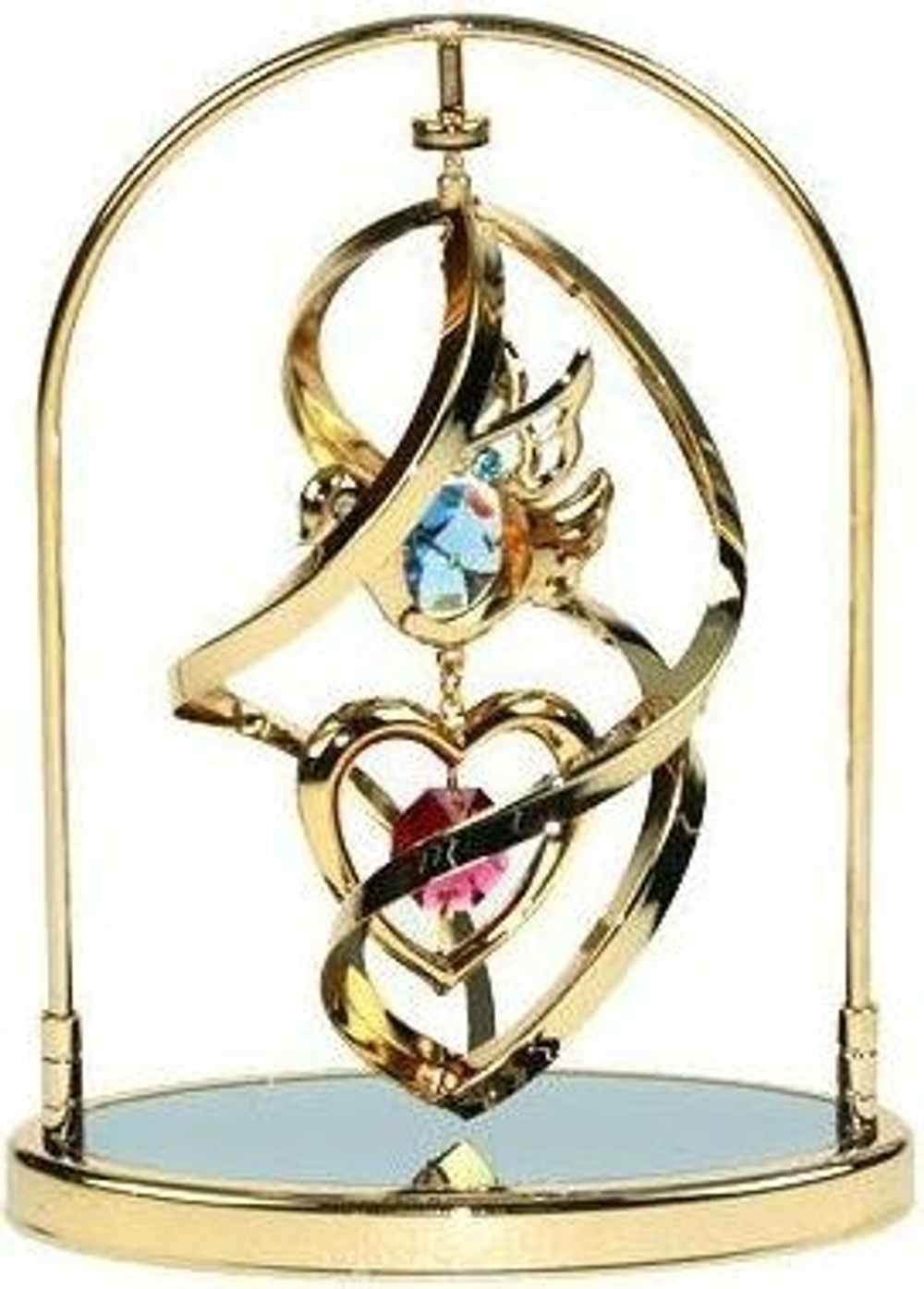 Декоративная композиция Crystocraft Сердце с кристаллами Swarovski, 5х10х14 см
