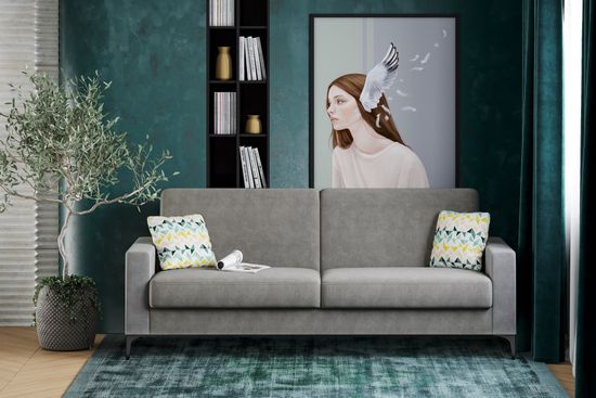 Диван-кровать Модель 047, Вивальди 7, Геометрия 69, велюр, прямой, книжка, венге