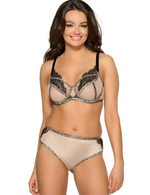 Бюстгальтер plus size с леопардовой отделкой мягких чашек (Размер: 85I) (Цвет: телесный)