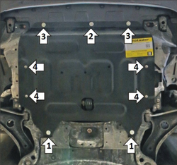 Защита стальная 2 мм Д;КПП Honda Freed; V=1,5; 2WD; с 2016г MOTODOR.70802