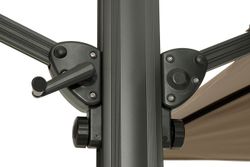 "Фабриано" зонт двухкупольный 3x3м на алюминиевой опоре, тент бежевый