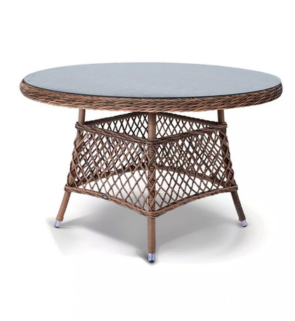 "Эспрессо" плетеный круглый стол, диаметр 118 см, цвет коричневый