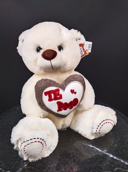 Мишка с сердцем с надписью