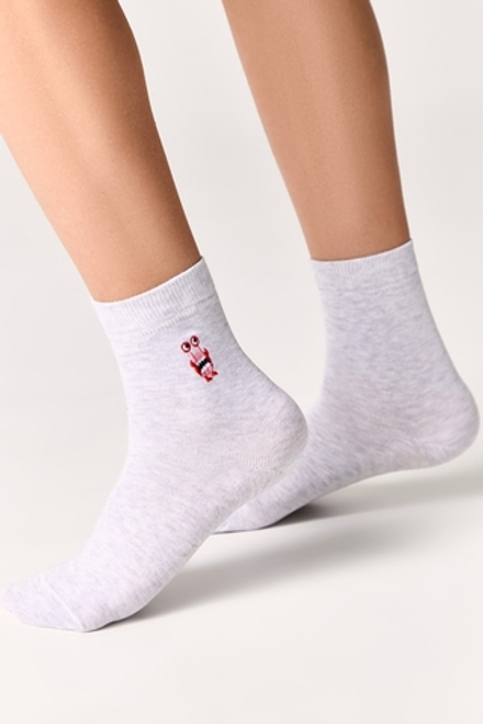 Conte-kids TIP-TOP Однотонные хлопковые носки с вышивкой