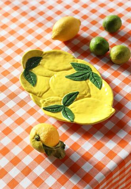 Блюдо сервировочное &K Amsterdam Lemon, овальное, керамика, 19 28,5 см, разноцветное