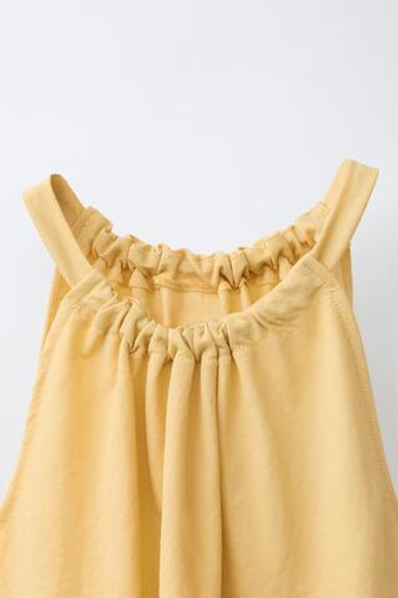 ZARA ТОП С ГОРЛОВИНОЙ ХАЛТЕР, ЖЕЛТЫЙ