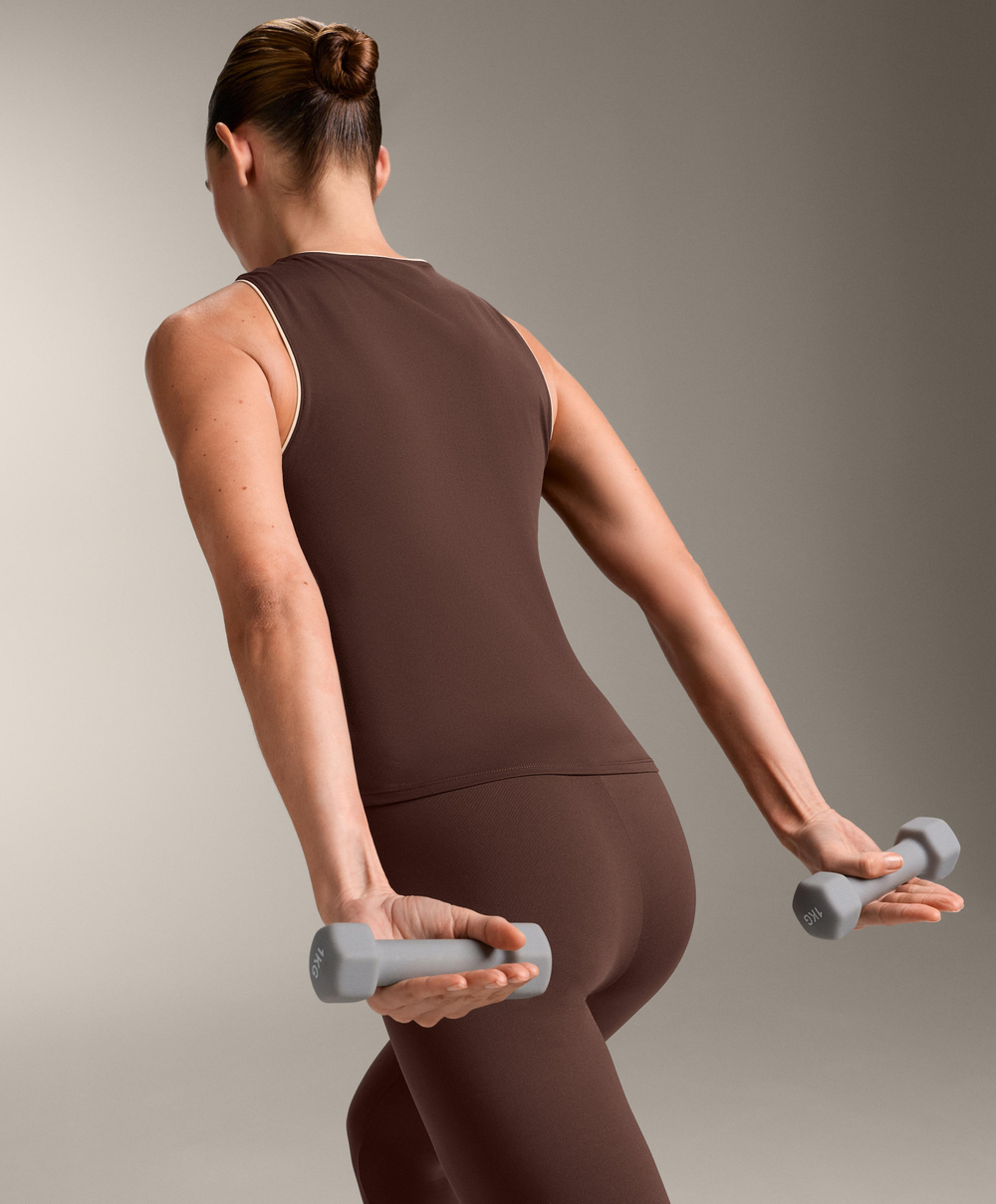 Oysho Топ Comfortlux без рукавов, коричневый