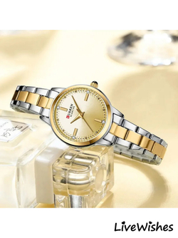 Часы наручные кварцевые CURREN на металлическом браслете, серебристый/серебристо-золотистый W8580-01