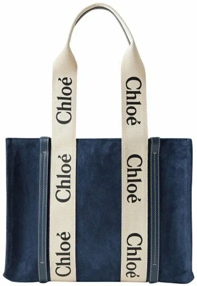 Сумка-тоут Chloé Woody Mini синий