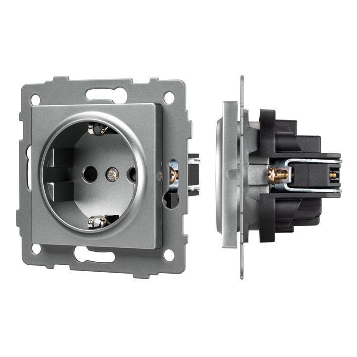 Механизм электрической розетки SCT-MEU1-PL-GR-V (250V, 16A) Arlight 049816