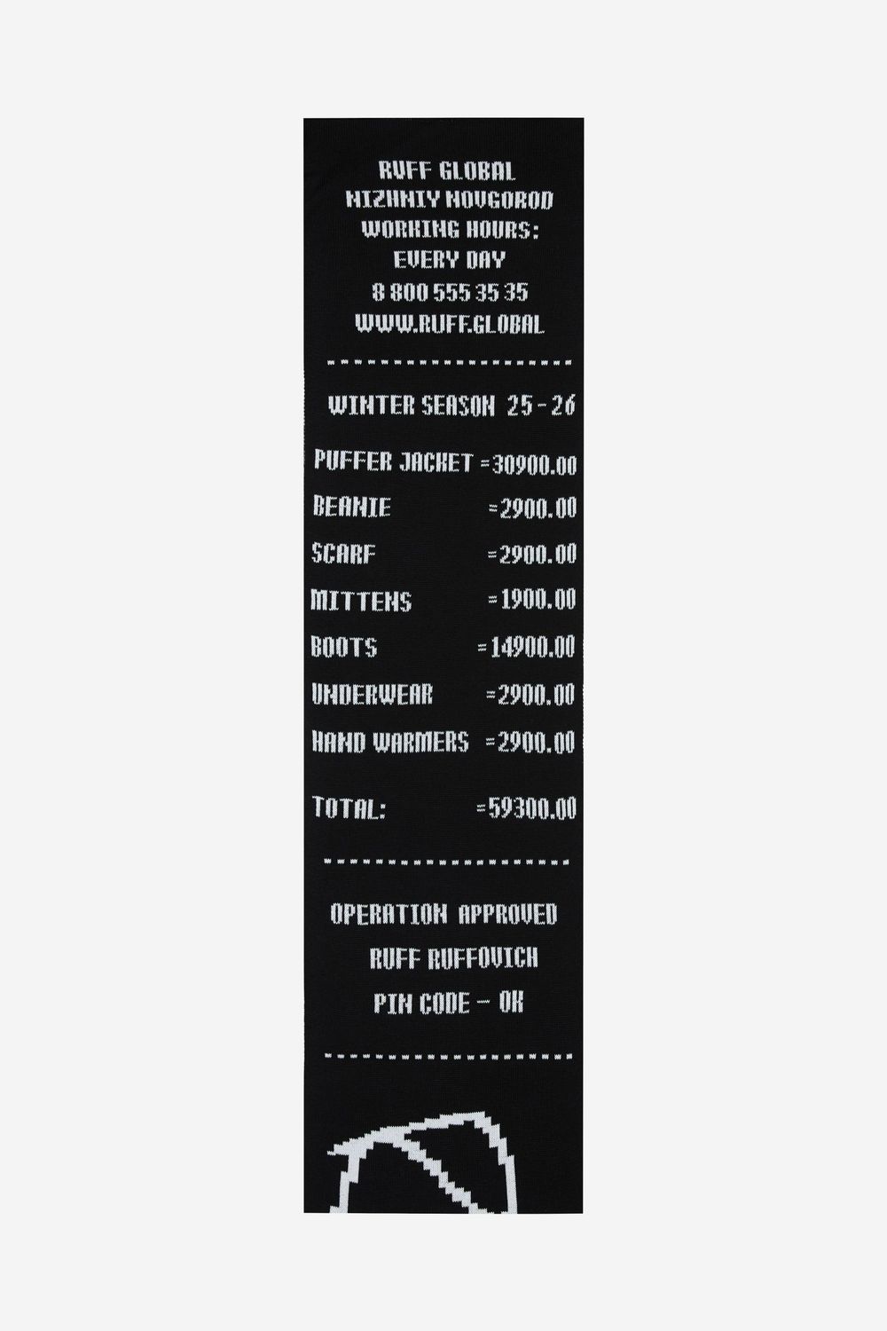 Шарф Ruff Global Cashier's Cheque черный