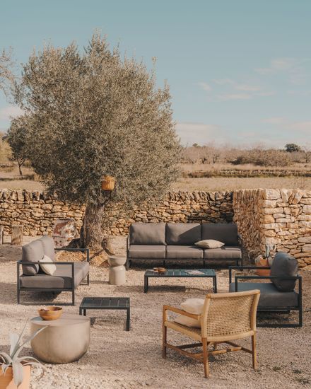 Comova Уличное кресло из алюминия светло-серое с зеленым алюминиевым каркасом La Forma Испания 