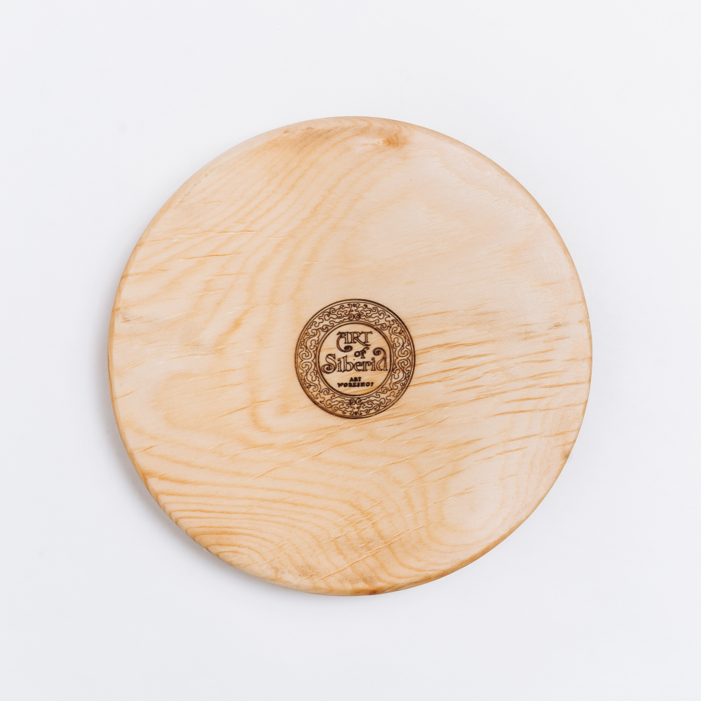 Деревянная тарелка с секциями (менажница) из кедра для подачи блюд и закусок 200 мм