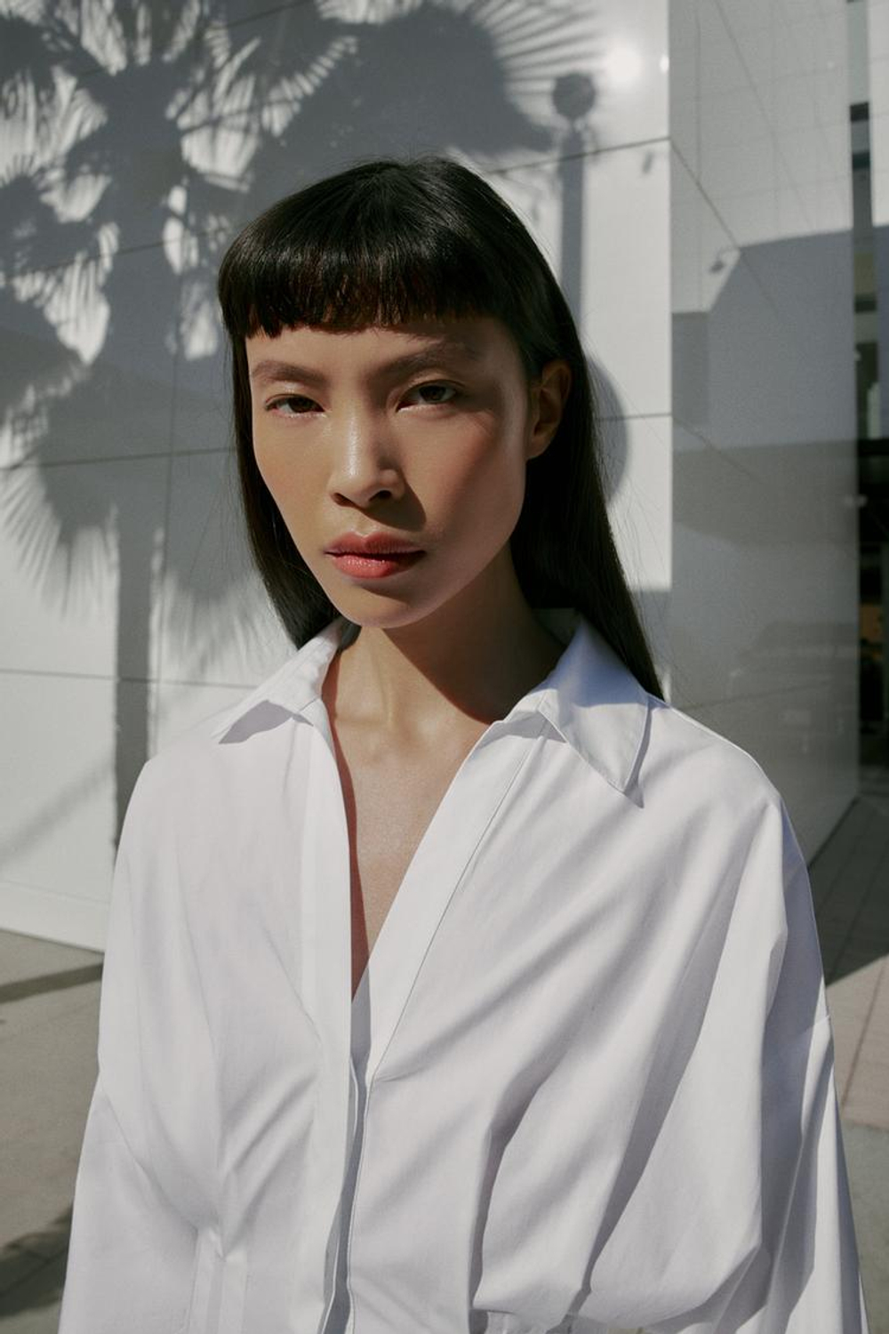 ZARA РУБАШКА ИЗ ПОПЛИНА СО СКЛАДКАМИ, БЕЛЫЙ