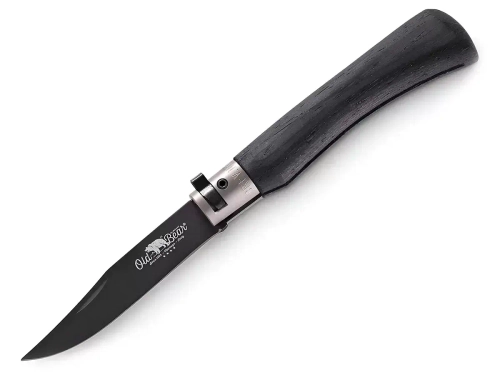 Нож складной Old Bear Total Black L, сталь 1.4060, PTFE, чёрный ламинат