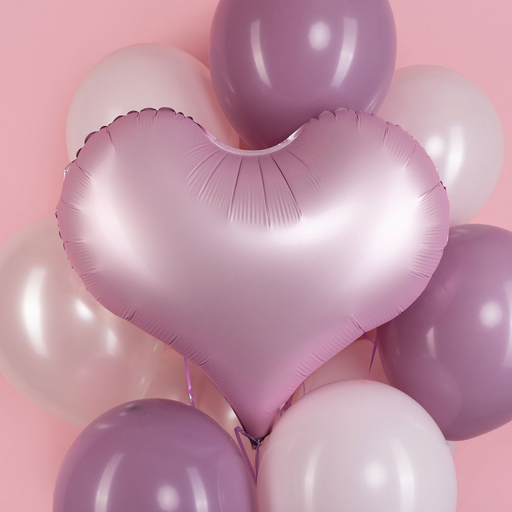Шар (24''/61 см) Сердце, Люкс, Розовый, Матовый, 1 шт.