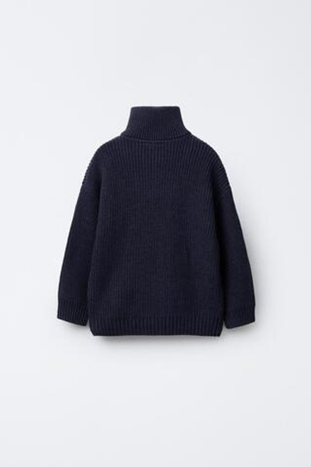ZARA СВИТЕР С ЗАСТЕЖКОЙ-МОЛНИЕЙ, СИНИЙ МЕЛАНЖ
