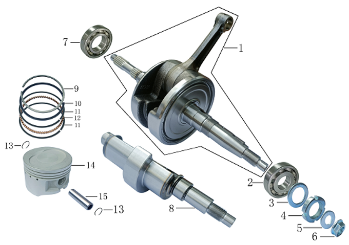 Запчасти двигателя к квадроциклу Motax Grizlik 300. Рис. 10