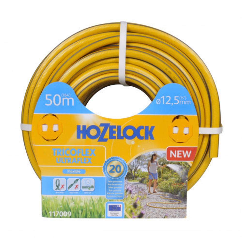 Шланг для полива HoZelock 117009 ПВХ армированный TRICOFLEX ULTRAFLEX 12,5 мм 50 м | HoZelock