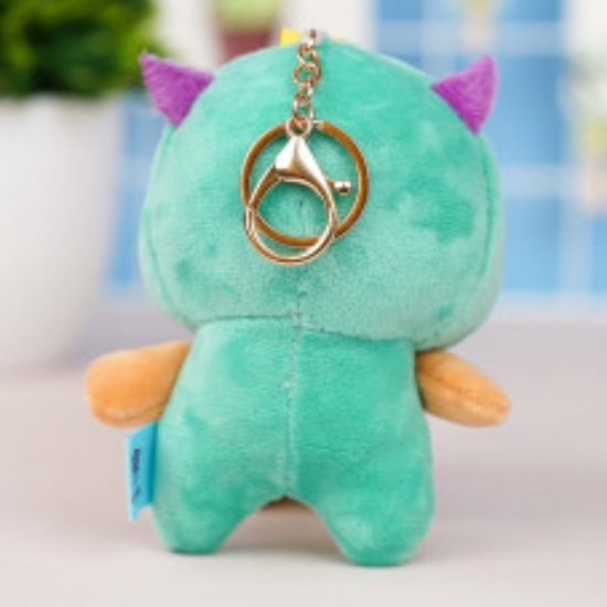 Мягкий брелок "Корги в шапочке" зеленый 13 см