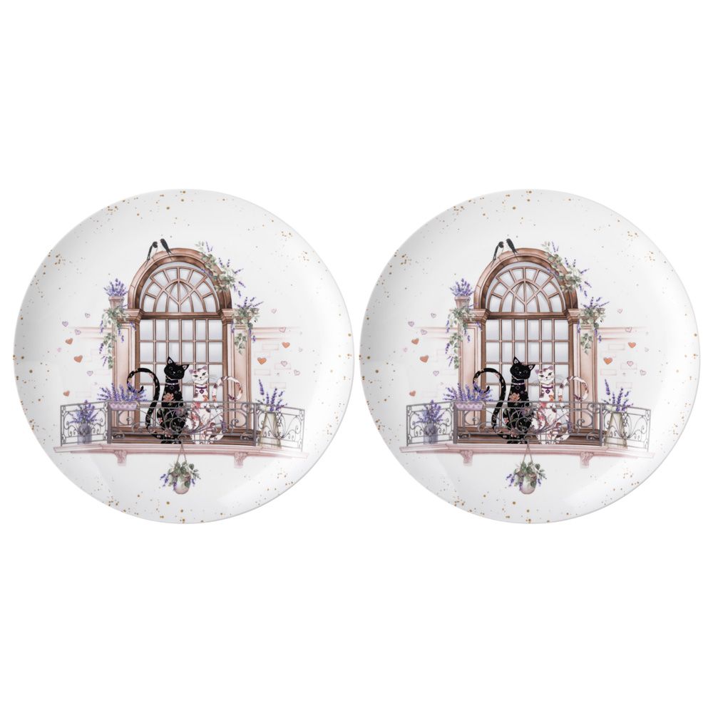 НАБОР ТАРЕЛОК ОБЕДЕННЫХ LEFARD "ЛАВАНДОВЫЕ КОТЫ" 2 ШТ. 25,5*2,5 СМ (КОР=12НАБ.)