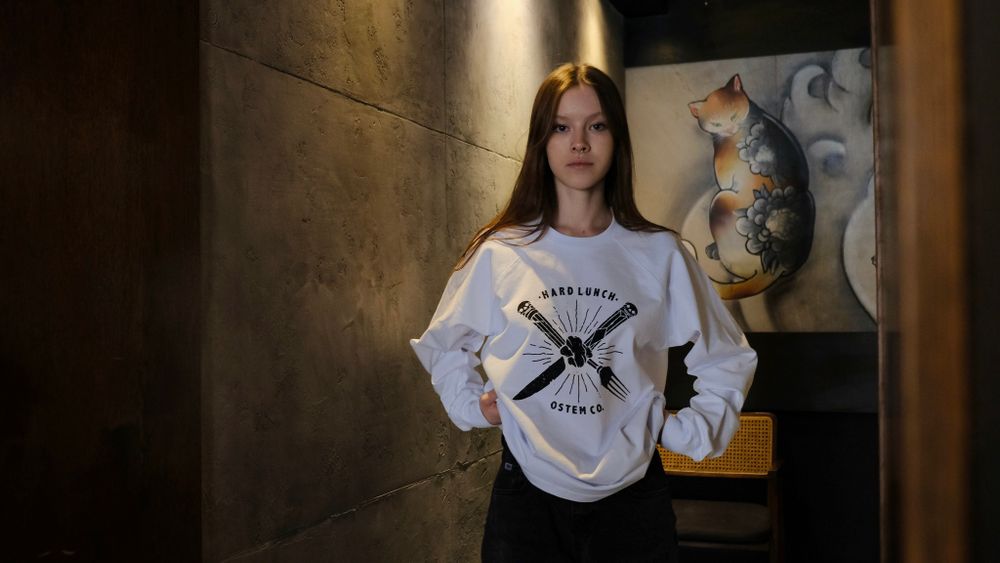 Лонгслив Hardlunch Fork and Knife белый