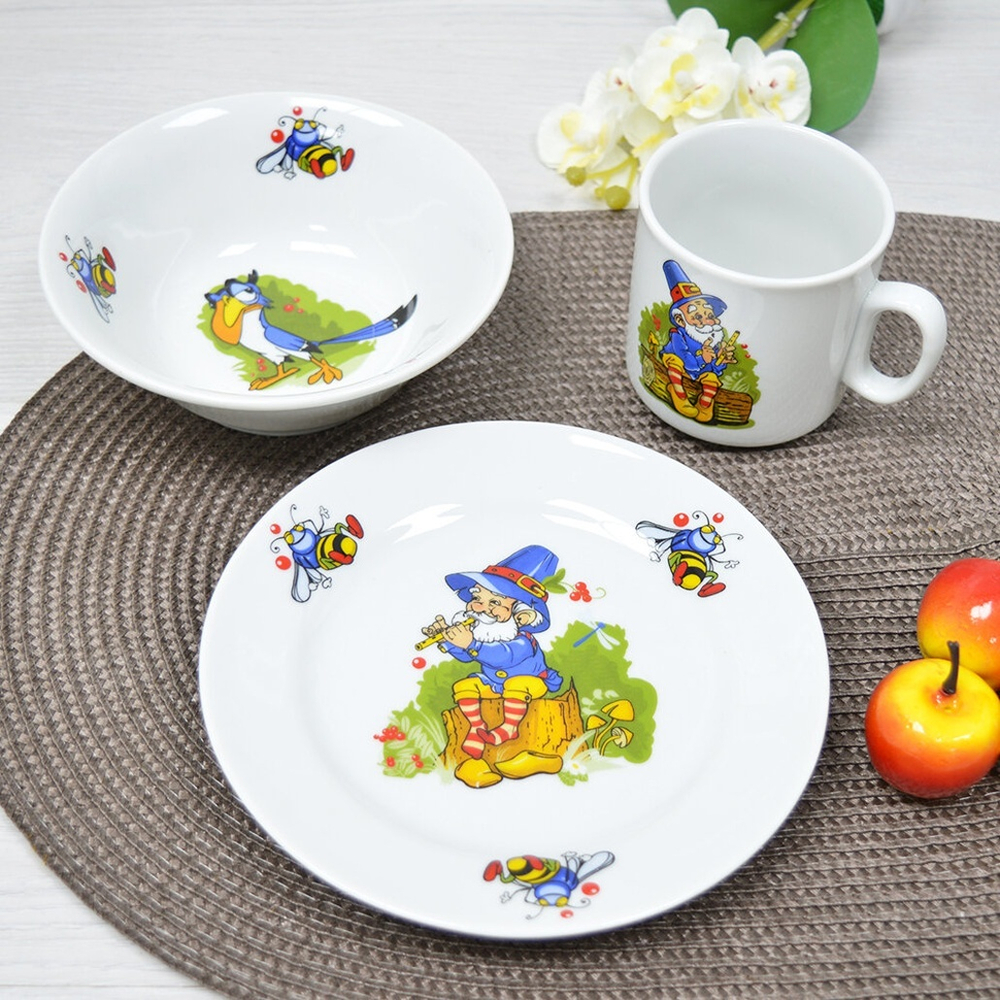 Набор детской посуды 3 предмета форма Идиллия Лесовичок 05432