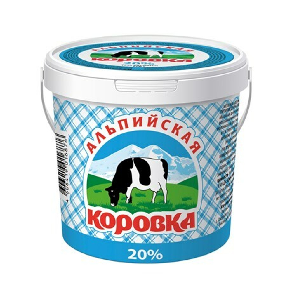 Продукт сметанный Альпийская коровка 20%, 900г