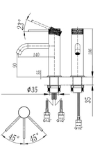 Смеситель для раковины RUBINELLI ELEGANZA RB-L3010BG