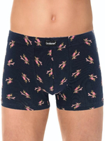 Мужские трусы-боксеры с принтом в виде такс (Размер: XXL) (Цвет: темно-синий)