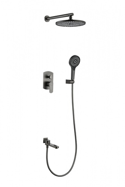 06165-Q Смеситель встраиваемый для душа с 3-функ. (ГРАФИТ) GANZER (6/1шт)