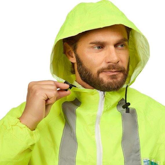 Костюм сигнальный влагозащитный Extra-V-КБР полиэфир с ПВХ покрытием лимонный с СОП