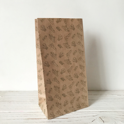 Крафт пакет "Танки,самолеты", 10х6х19 см