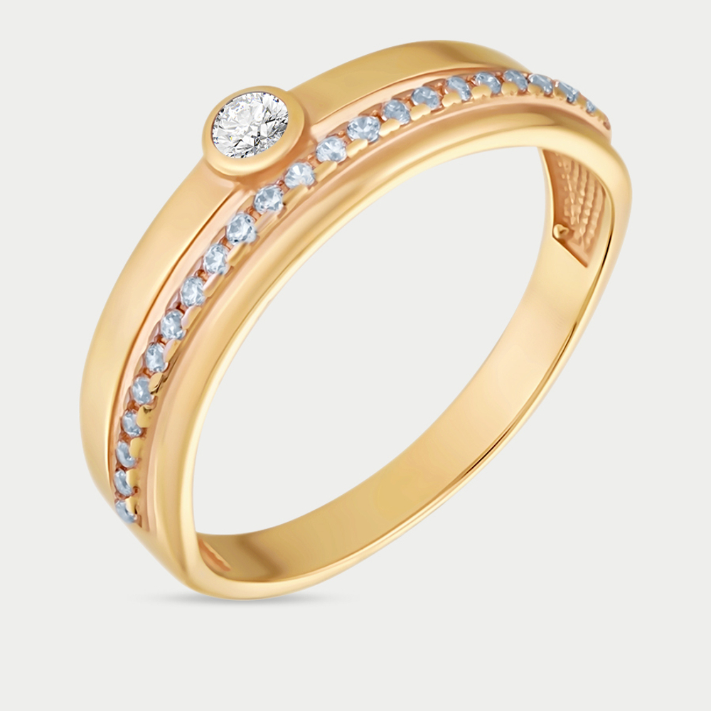 Золотое женское кольцо 585 пробы с фианитами (арт. л10614)