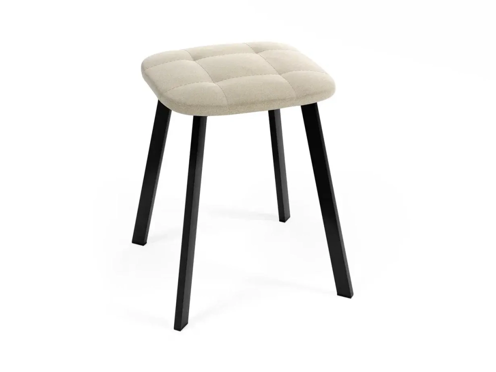 Табурет Крафт KV Велюр бежевый 02В / Черный