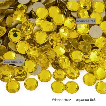 Стразы клеевые, Citrine 8*8, P24, SS16, 1440, (F2)