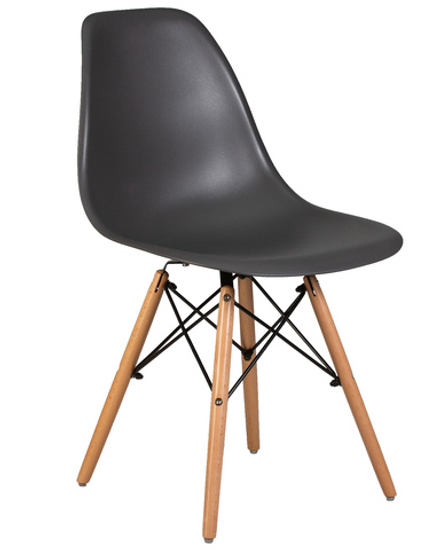 Стул обеденный DOBRIN DSW, ножки светлый бук, цвет тёмно-серый (GR-04)