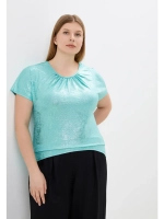 Блузка блестящая с коротким рукавом