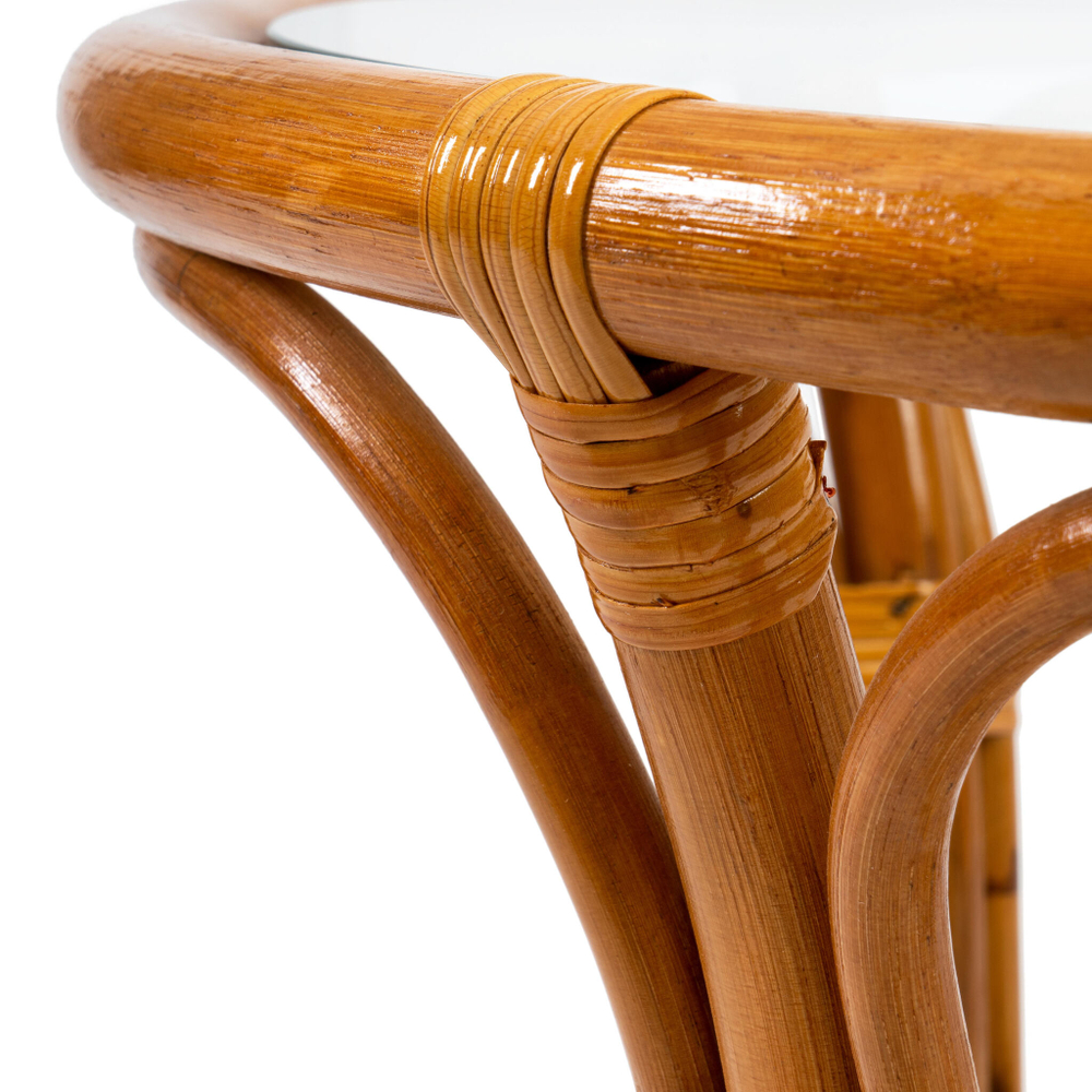 Комплект "PELANGI"  02/15 ( стол со стеклом + 4 кресла ) [без подушек] ротанг, кресло 65х65х77см, стол диаметр 64х61см, Honey (мед)