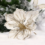 Украшение новогоднее «Пуансеттия - Изящное волшебство» 22 см, Белый/шампань