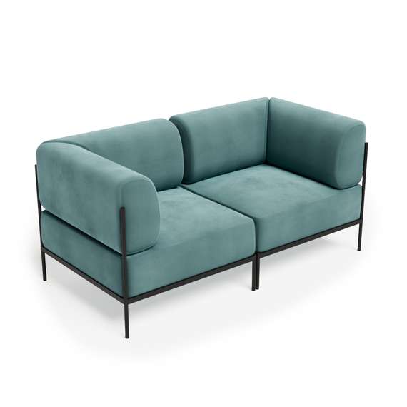 Rio Диван двухместный РСЕ-05 Teddy 310/Металл Черный 1620*810*770