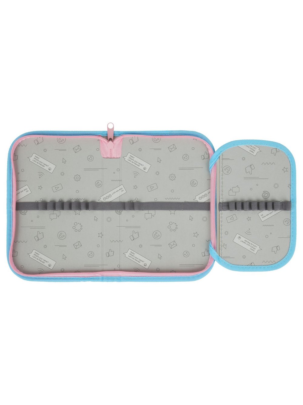 Пенал школьный 1 отделение с дополнительной секцией