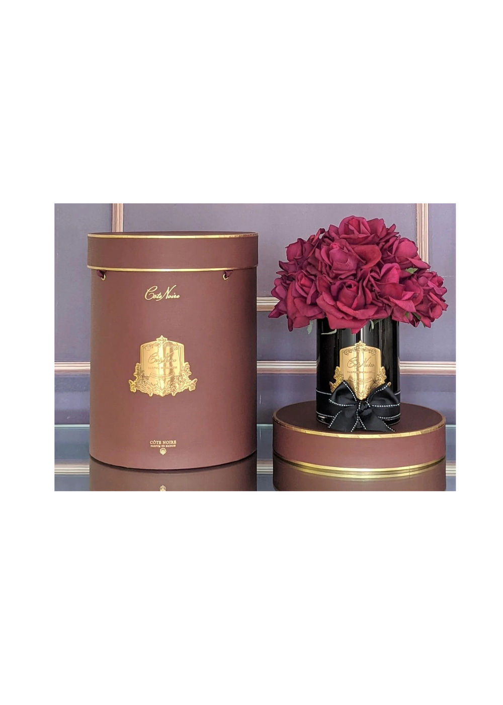 Ваза GRAND BOUQUET black glass carmine Cote Noire Черный / Красный