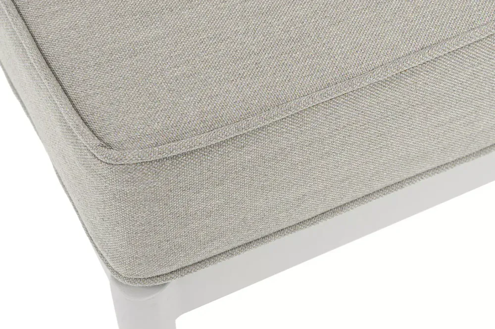 "Касабланка" угловой модуль плетеный из роупа, каркас алюминий светло-серый (RAL7035) муар, роуп серо-коричневый 23мм, ткань бежевая 15052