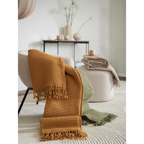 Плед шерстяной 130х180см Tkano Essential бежево-серый