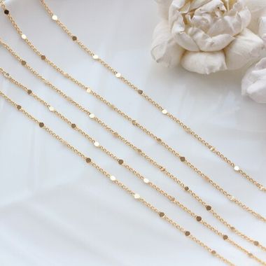 Цепочка с монетками, тонкая, 1,8*1,1 мм, позолота, 1 м, А011