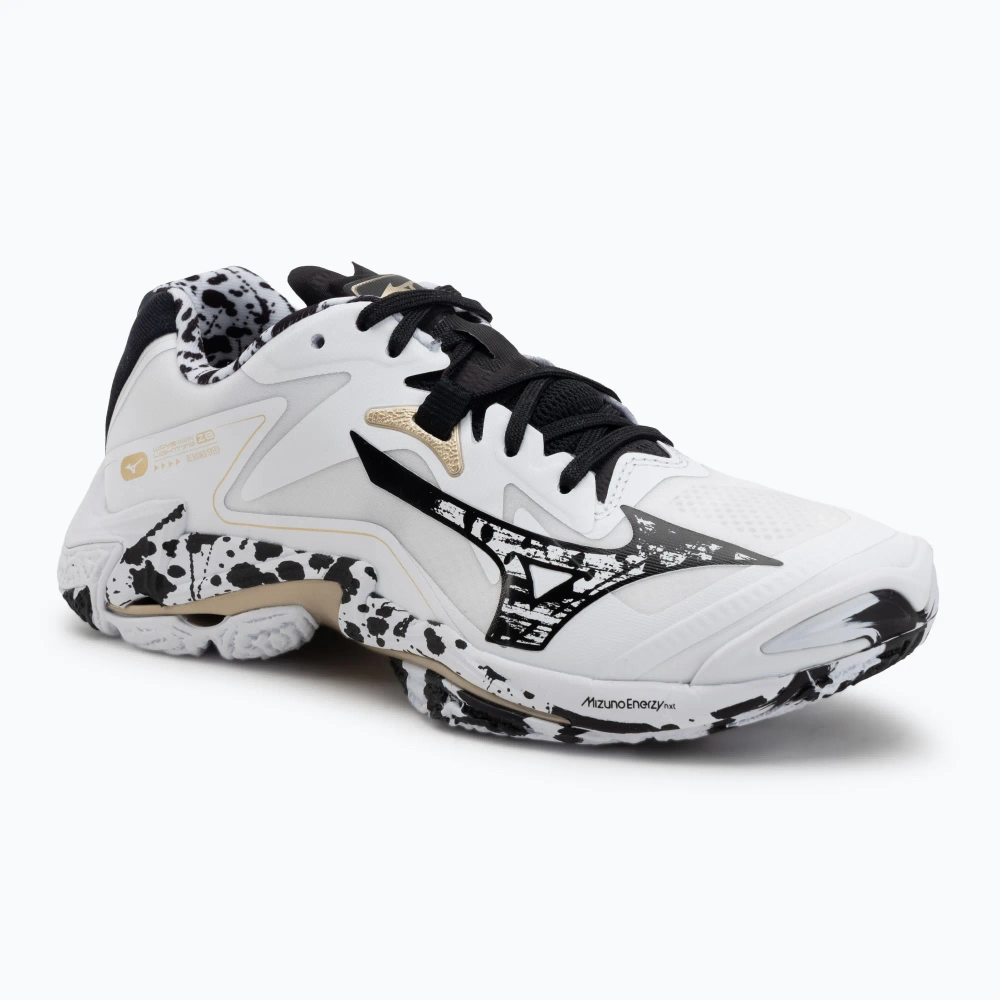 Кроссовки волейбольные Mizuno Wave Lightning Z8 white/black/ge gold